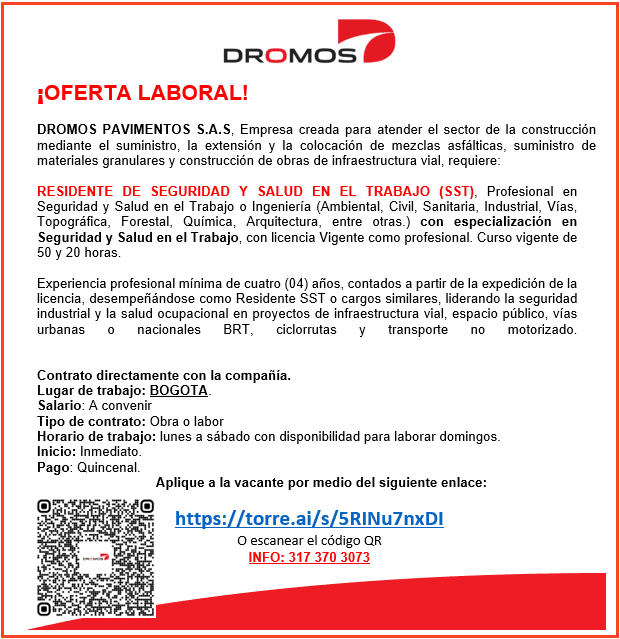 Residente de Seguridad y salud en el Trabajo (SST)