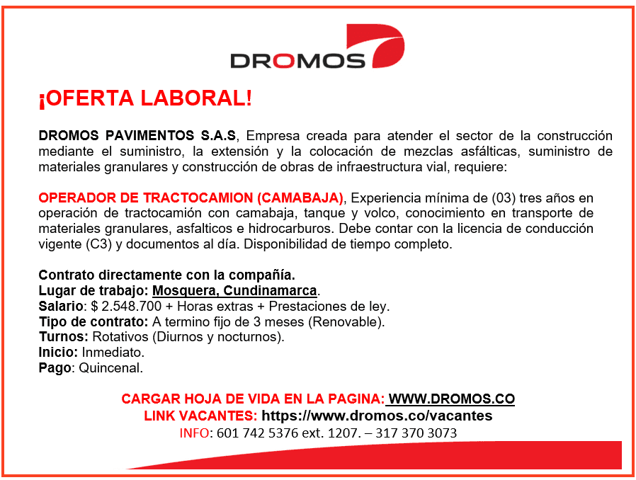 OPERADOR TRACTOCAMIÓN (CAMABAJA)