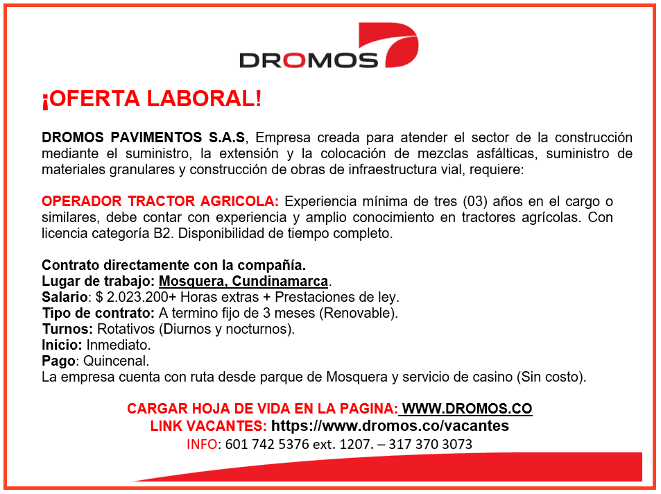 OPERADOR TRACTOR AGRICOLA