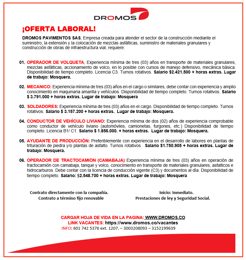 VACANTES MOSQUERA