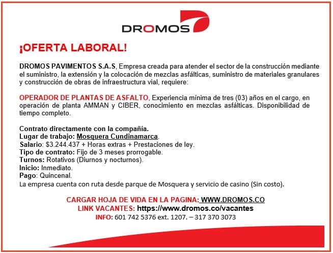 Operador de Planta de Asfalto